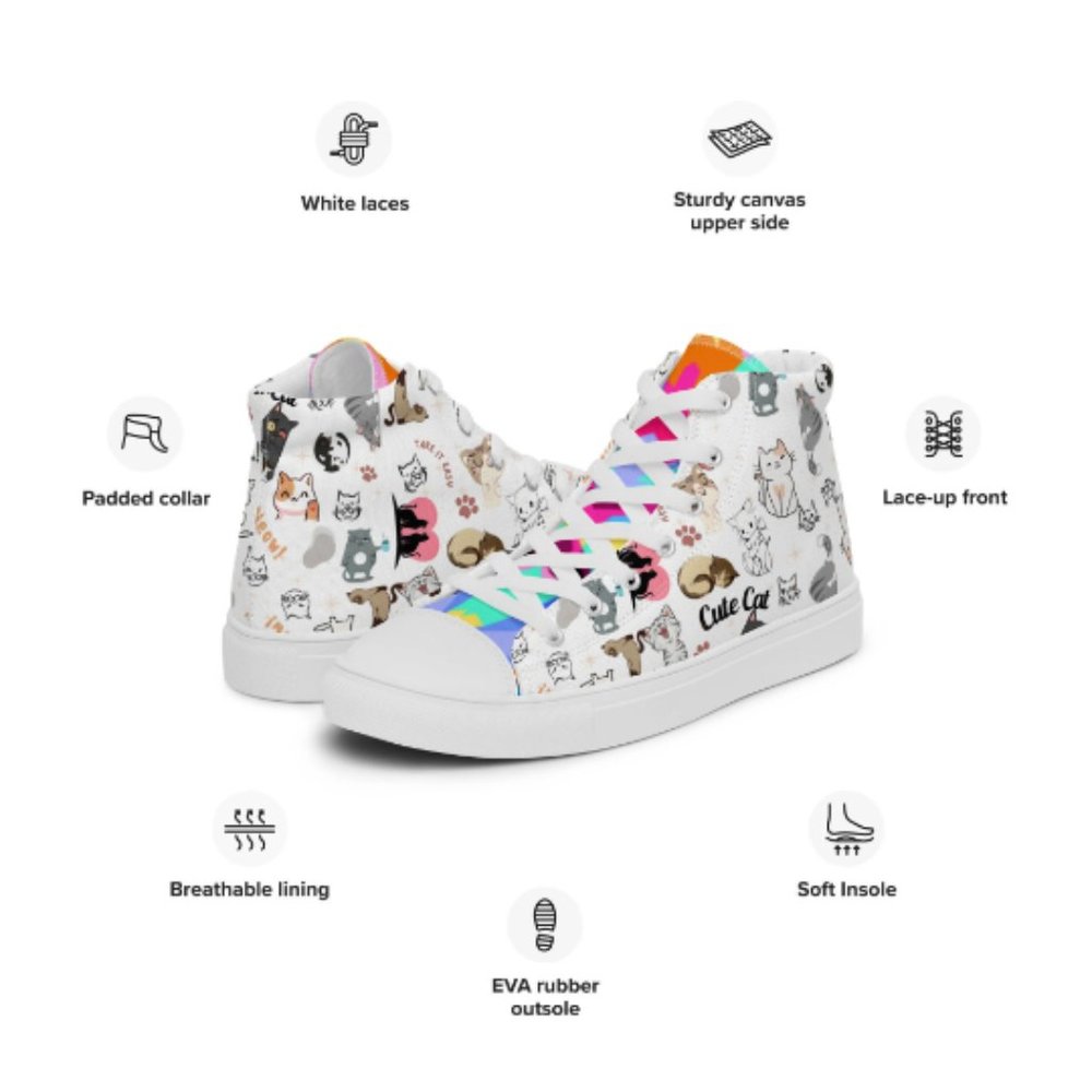 MUDPUP Rainbow Cat Converse Style Beach Shoes for Surfer Girl